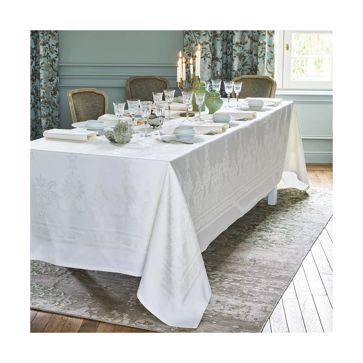 garnier thiebaut Linge de table pur coton blanc blanc Modèle beauregard blanc