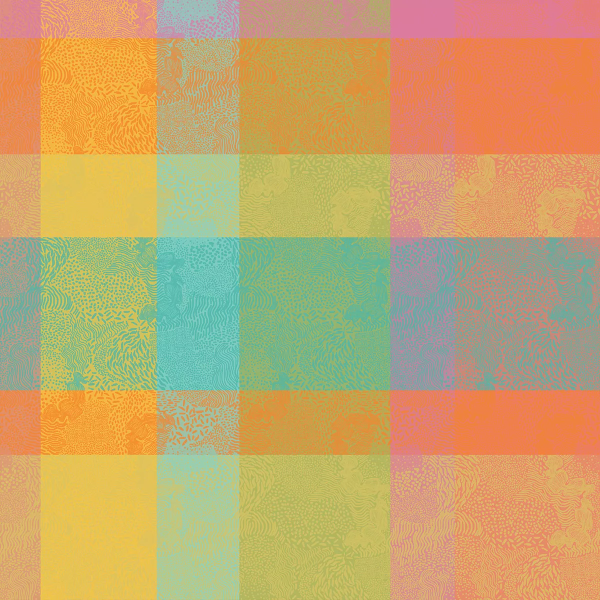 Garnier Thiebaut Linge De Table Pur Coton Bleu Exotique Modèle Mille Vagues Exotique