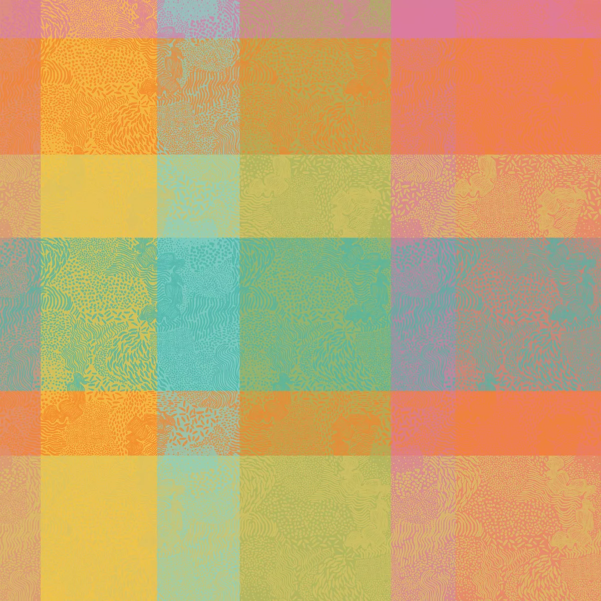 Garnier Thiebaut Linge De Table Pur Coton Enduit Imperméable Bleu Exotique Modèle Mille Vagues Exotique