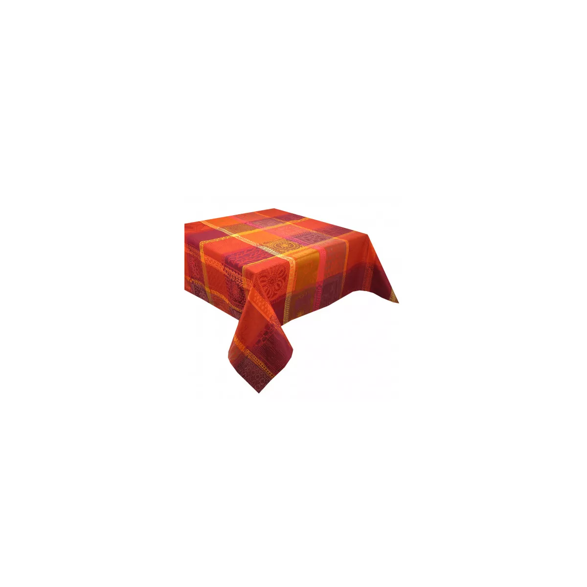 Garnier Thiebaut Linge De Table Pur Coton Enduit Imperméable Orange Ketchup Modèle Mille Wax Ketchup
