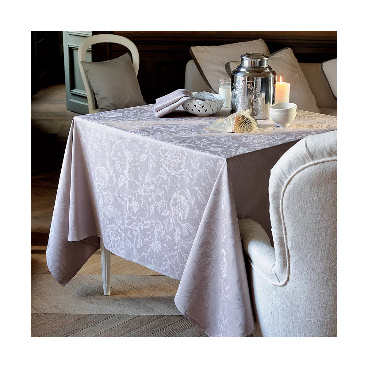 Garnier Thiebaut Linge De Table Pur Coton Enduit Imperméable Uni Modèle Mille Charmes Uni