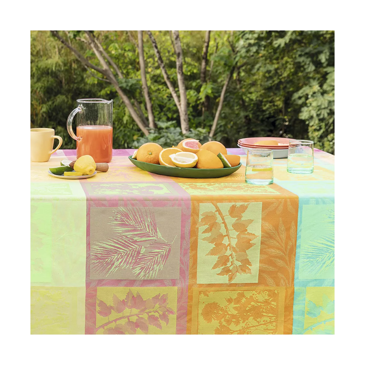 Garnier Thiebaut Linge De Table Pur Coton Multicolore Arc En Ciel Modèle Mille Vegetaux Arc En Ciel