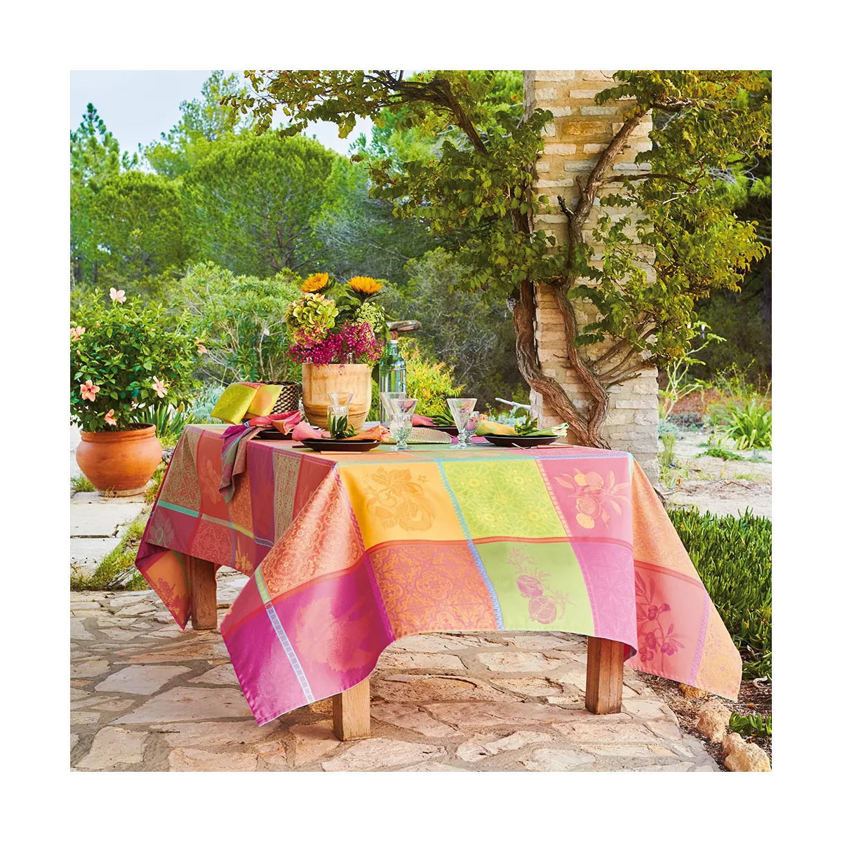 Garnier Thiebaut Linge De Table Pur Coton Multicolore Smoothie Modèle Mille Tutti Frutti Smoothie