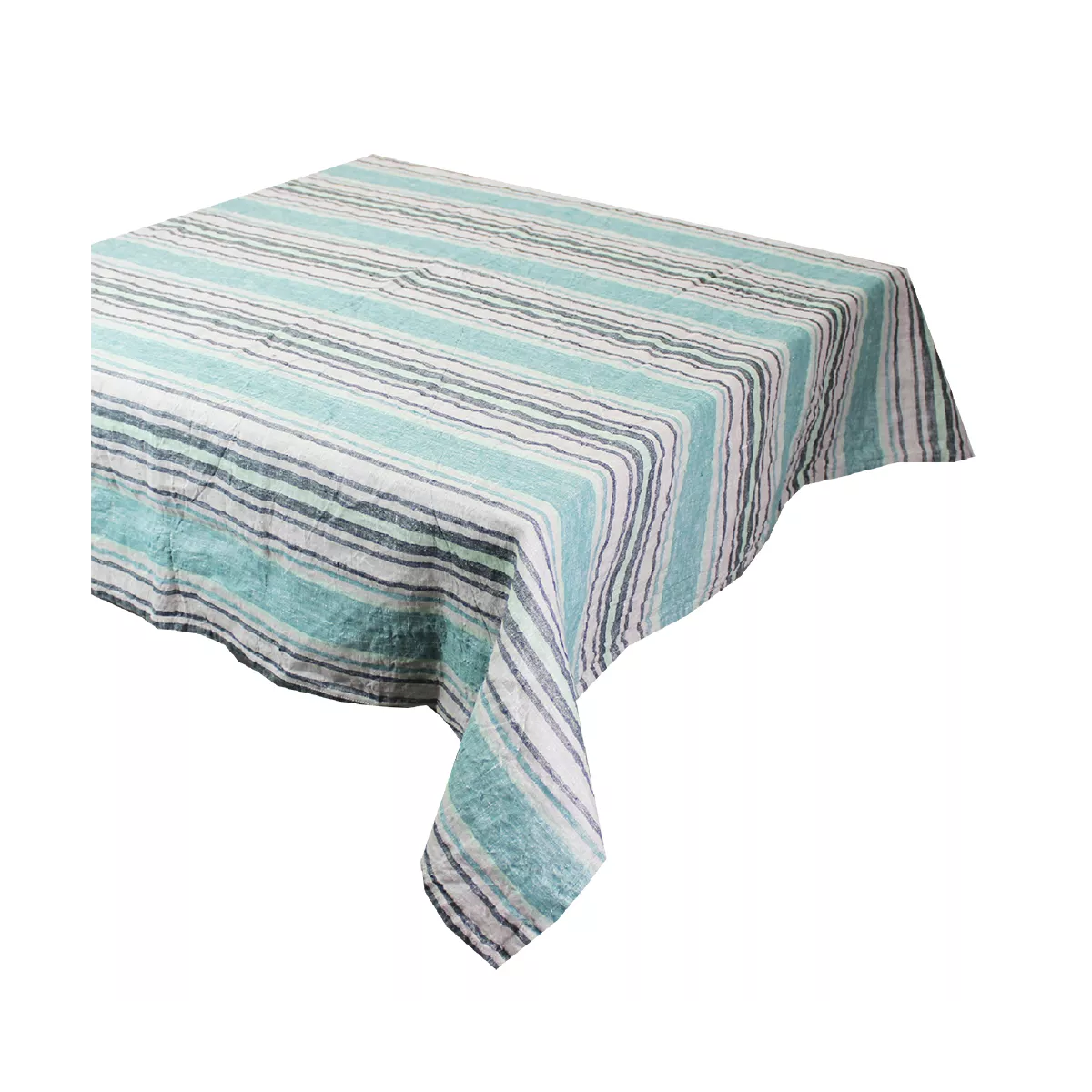 Garnier Thiebaut Linge De Table Pur Lin Gris Emeraude Modèle Sombrilla Emeraude