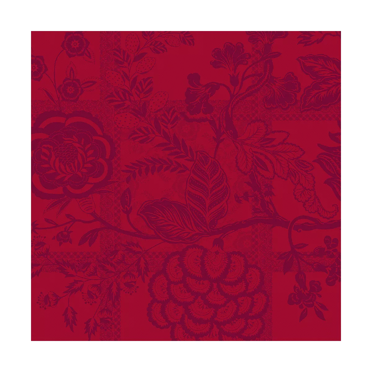 Garnier Thiebaut Linge De Table Pur Lin Rouge Carmin Modèle Scarlett Carmin
