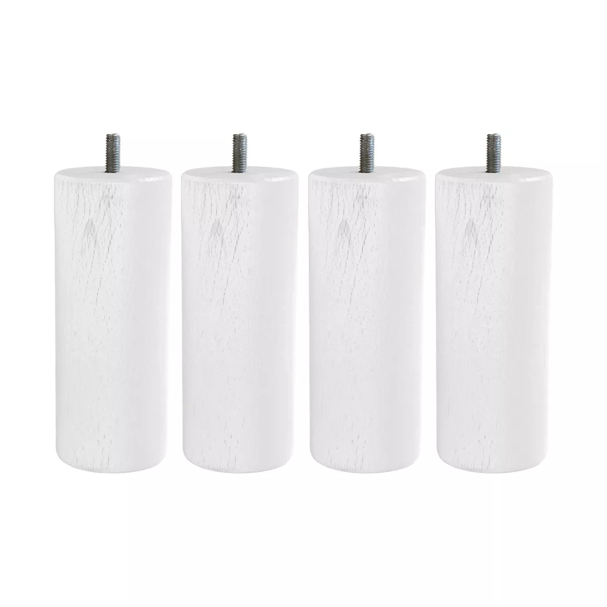 garnier thiebaut Lot 4 pieds de lit bois coloris blanc blanc Olympe blanc