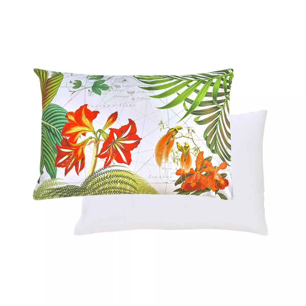 Garnier Thiebaut Lot De 2 Taies Percale De Coton 80 Fils/cm² Coloris Vert Paradis Escales Paradis