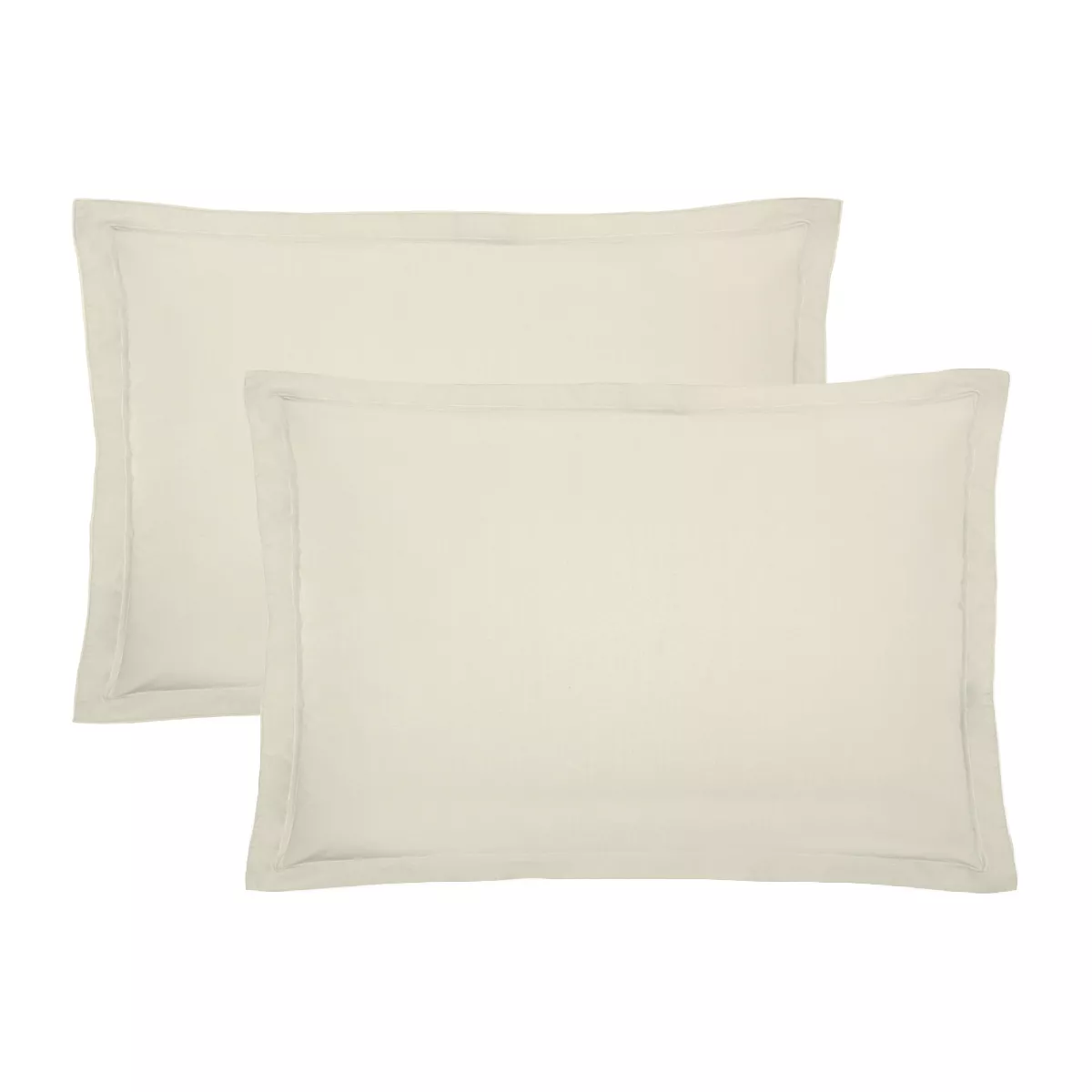 Garnier Thiebaut Lot De 2 Taies Percale De Coton 90 Fils/cm² Coloris Beige Ecru Olana Ecru