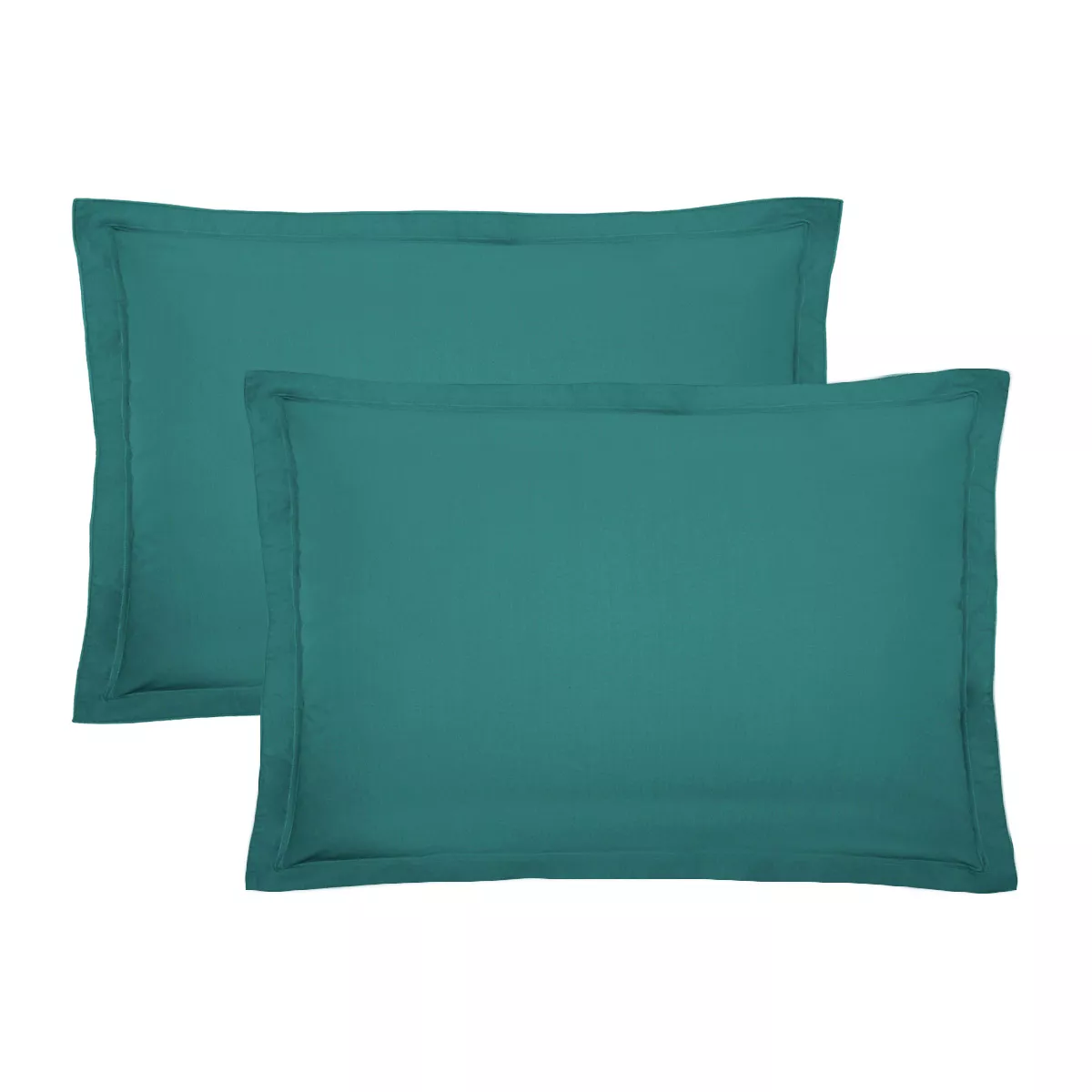 Garnier Thiebaut Lot De 2 Taies Percale De Coton 90 Fils/cm² Coloris Vert Emeraude Olana Emeraude
