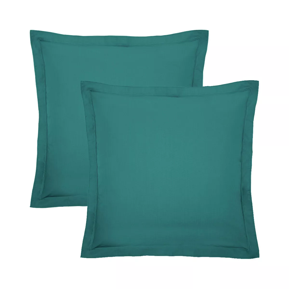 garnier thiebaut Lot de 2 taies percale de coton 90 fils/cm² coloris vert emeraude Olana emeraude