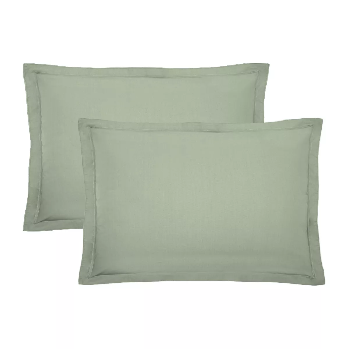 Garnier Thiebaut Lot De 2 Taies Percale De Coton 90 Fils/cm² Coloris Vert Jade Olana Jade