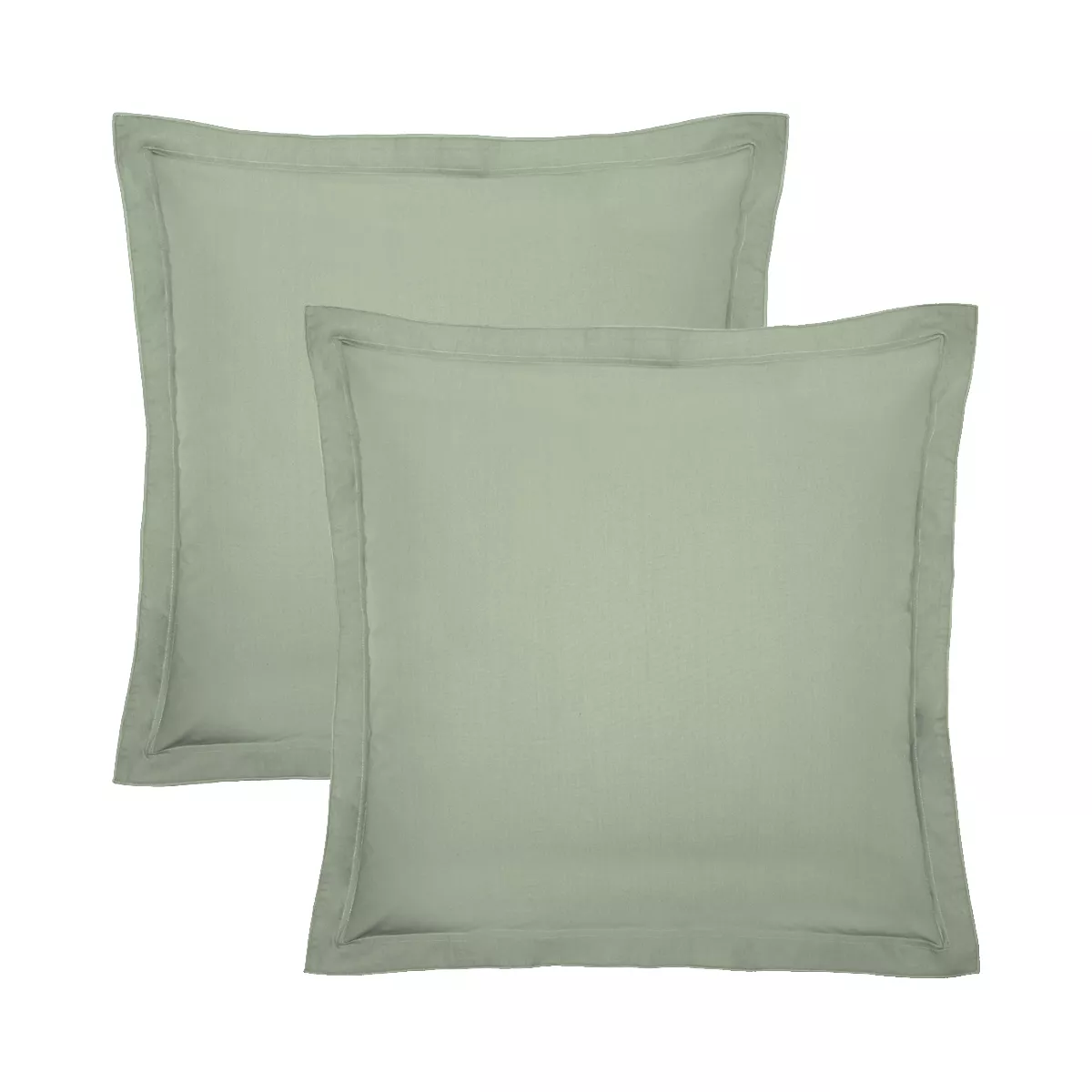 garnier thiebaut Lot de 2 taies percale de coton 90 fils/cm² coloris vert jade Olana jade