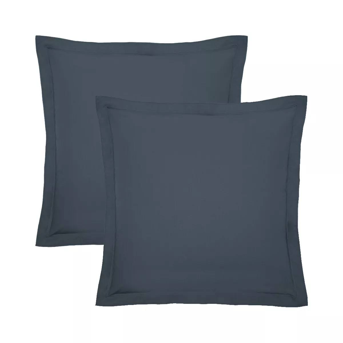 garnier thiebaut Lot de 2 taies percale de coton 90 fils/cm² coloris bleu bleu Olana bleu