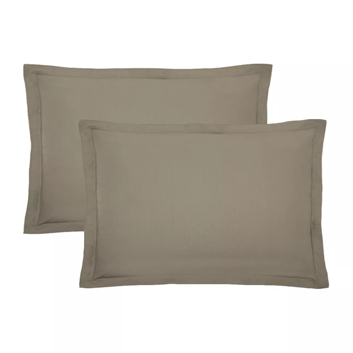 Garnier Thiebaut Lot De 2 Taies Percale De Coton 90 Fils/cm² Coloris Brun Pin Olana Pin