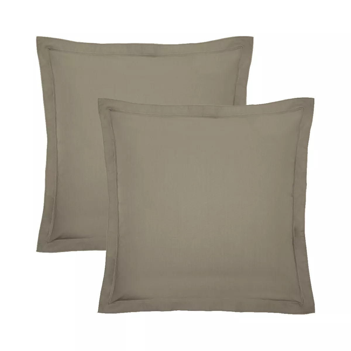 Garnier Thiebaut Lot De 2 Taies Percale De Coton 90 Fils/cm² Coloris Brun Pin Olana Pin