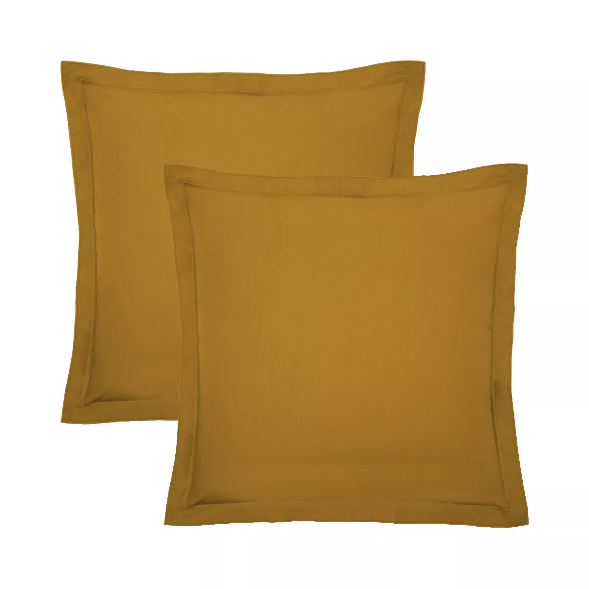 Garnier Thiebaut Lot De 2 Taies Percale De Coton 90 Fils/cm² Coloris Jaune Safran Olana Safran
