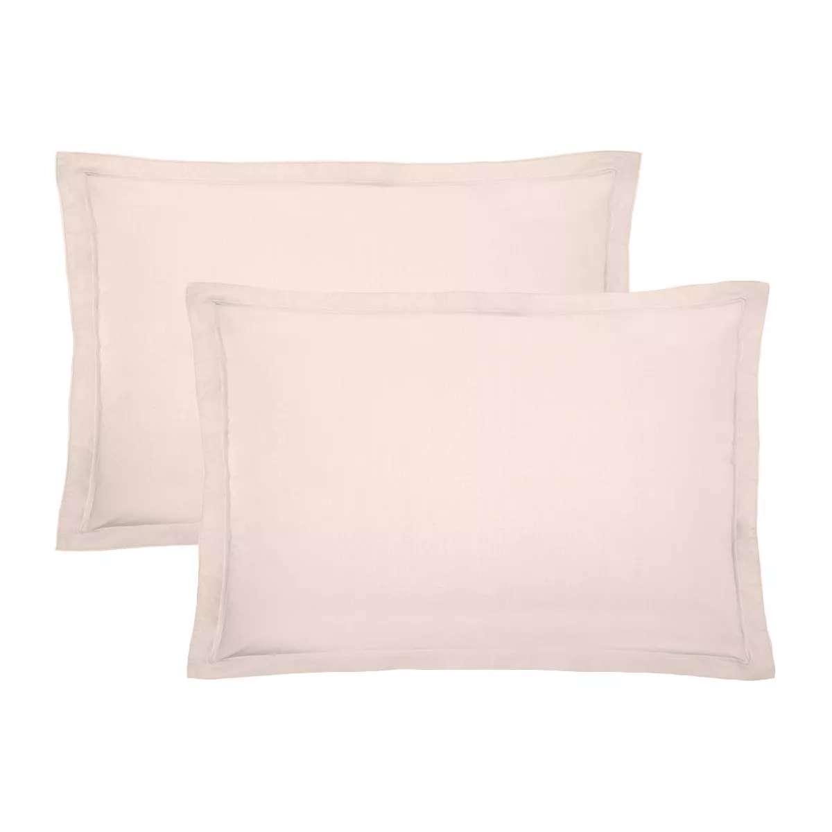 Garnier Thiebaut Lot De 2 Taies Percale De Coton 90 Fils/cm² Coloris Rose Petale Olana Petale