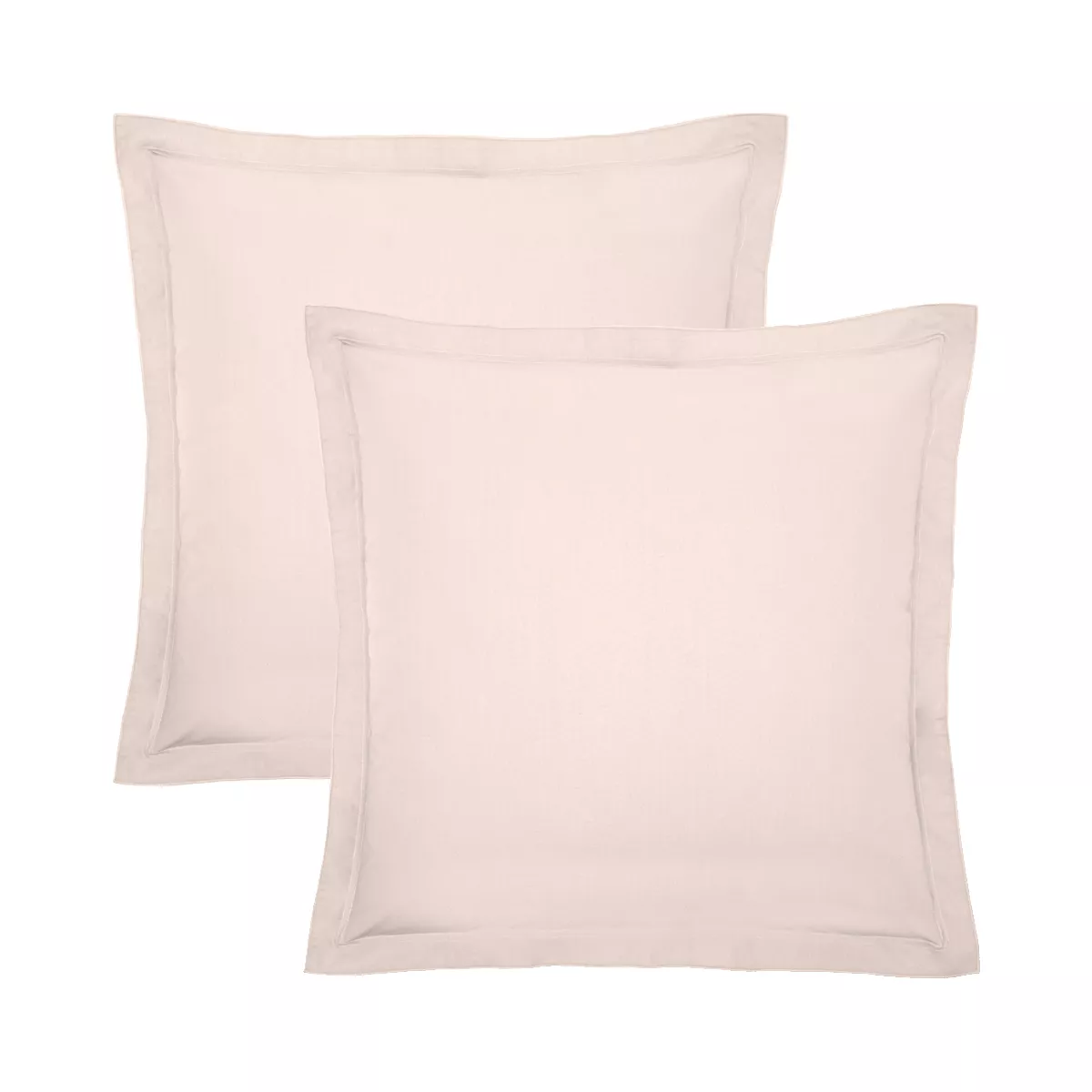 garnier thiebaut Lot de 2 taies percale de coton 90 fils/cm² coloris rose petale Olana petale