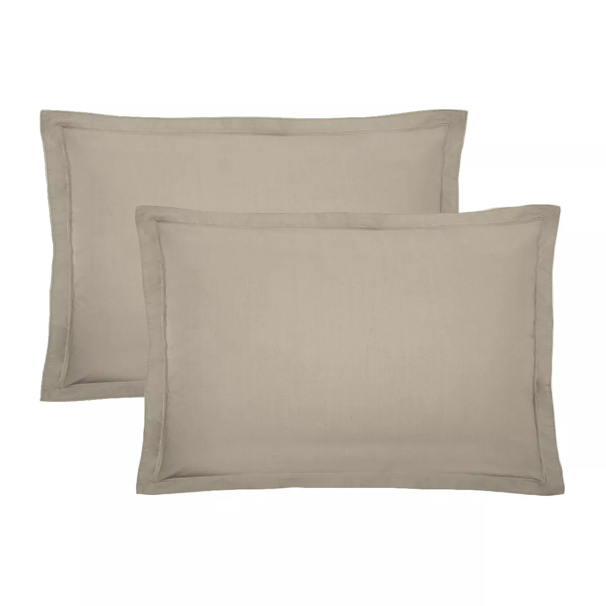 Garnier Thiebaut Lot De 2 Taies Percale De Coton 90 Fils/cm² Coloris Beige Lin Olana Lin