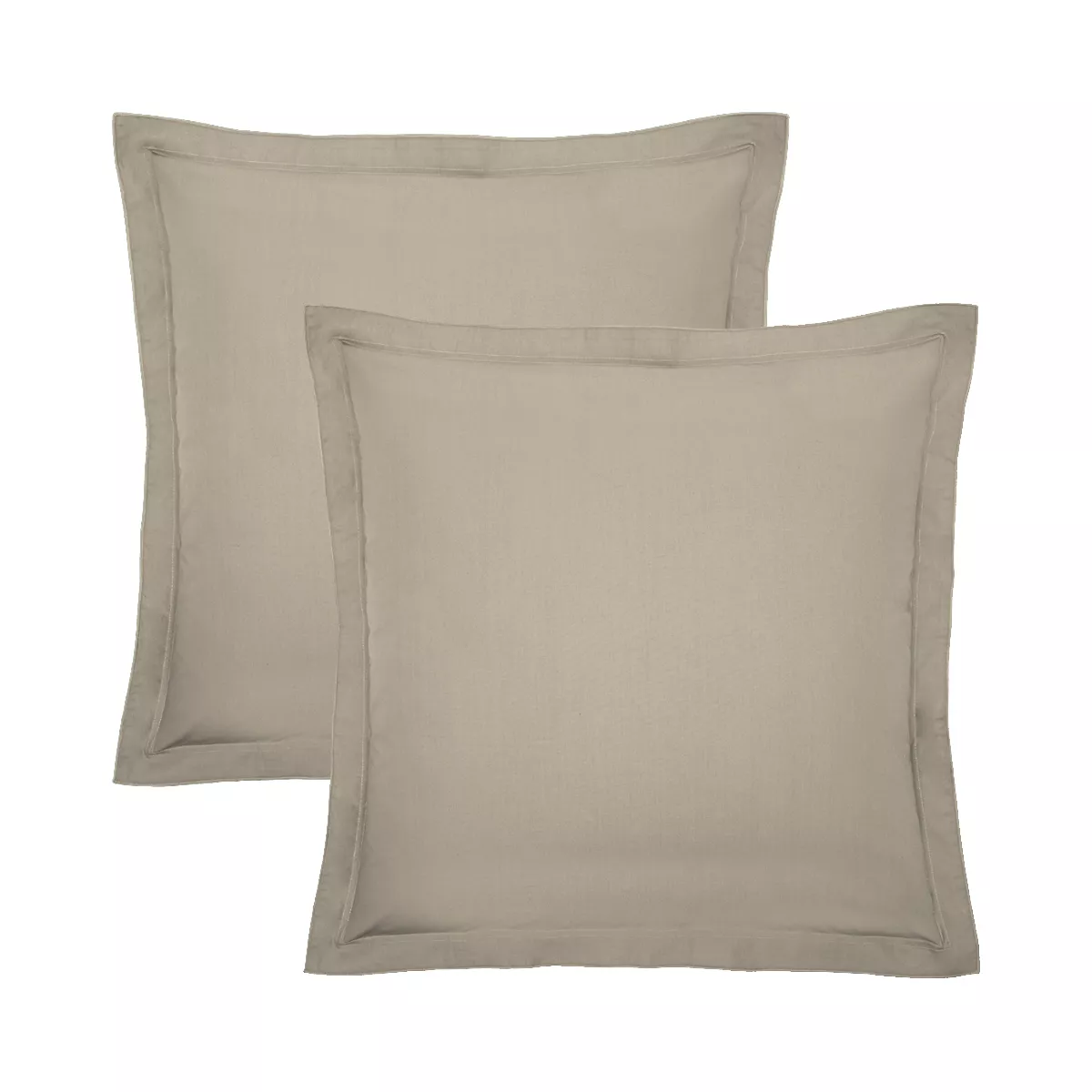 garnier thiebaut Lot de 2 taies percale de coton 90 fils/cm² coloris beige lin Olana lin