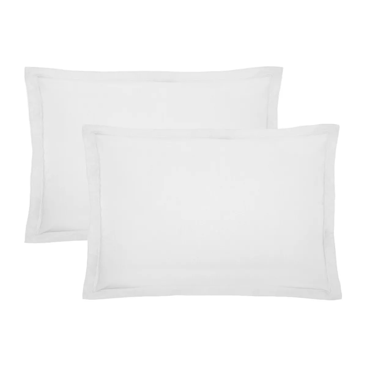 Garnier Thiebaut Lot De 2 Taies Percale De Coton 90 Fils/cm² Coloris Blanc Blanc Olana Blanc
