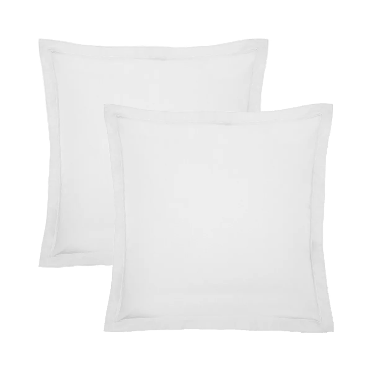 garnier thiebaut Lot de 2 taies percale de coton 90 fils/cm² coloris blanc blanc Olana blanc