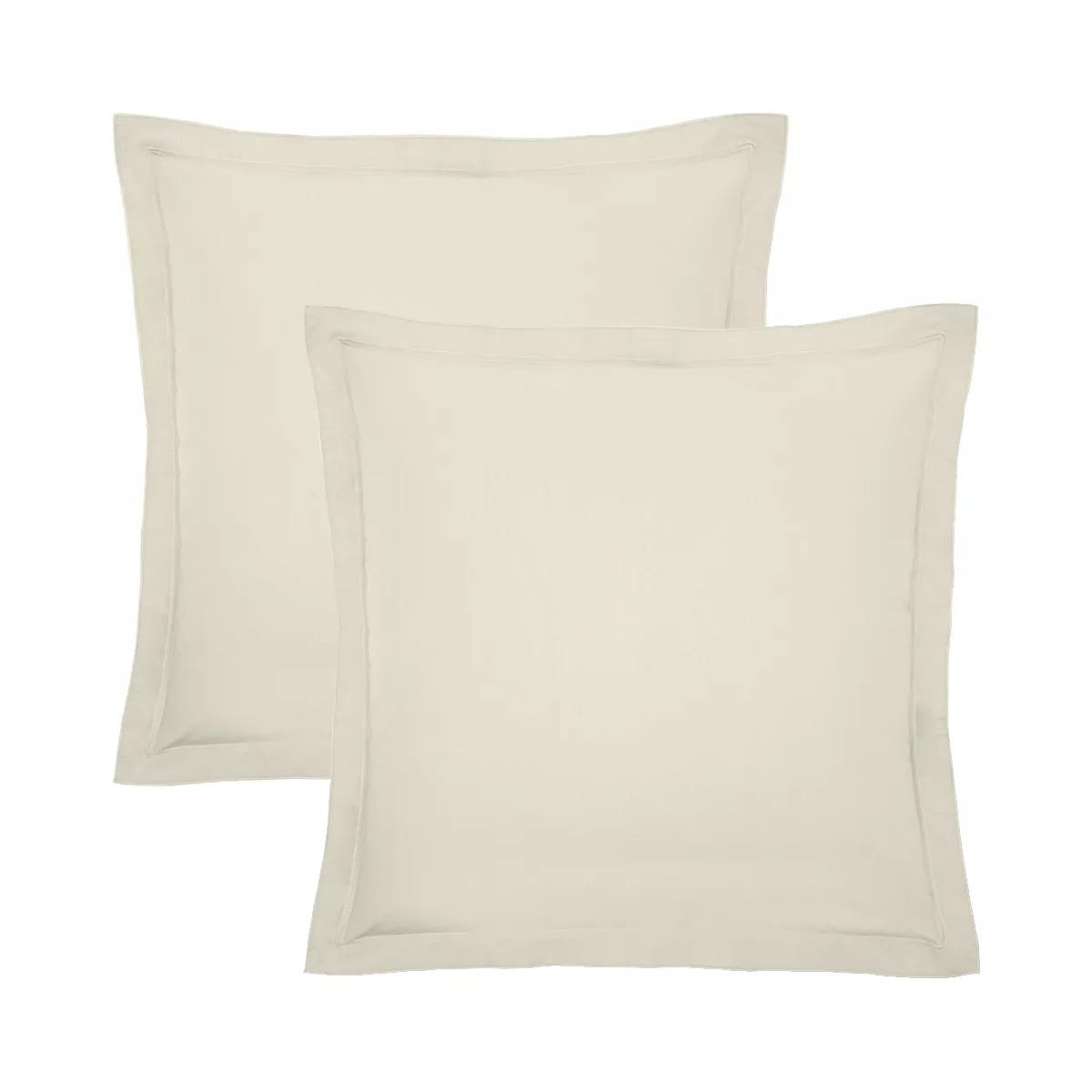 garnier thiebaut Lot de 2 taies percale de coton 90 fils/cm² coloris beige ecru Olana ecru