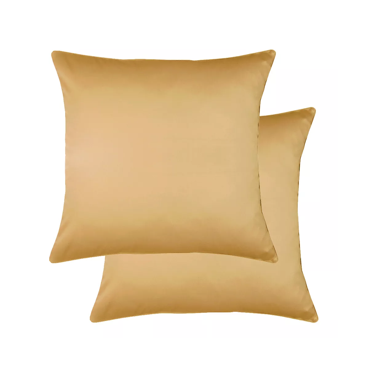 garnier thiebaut Lot de 2 taies satin de coton 120 fils/cm² coloris or gold Ava uni gold