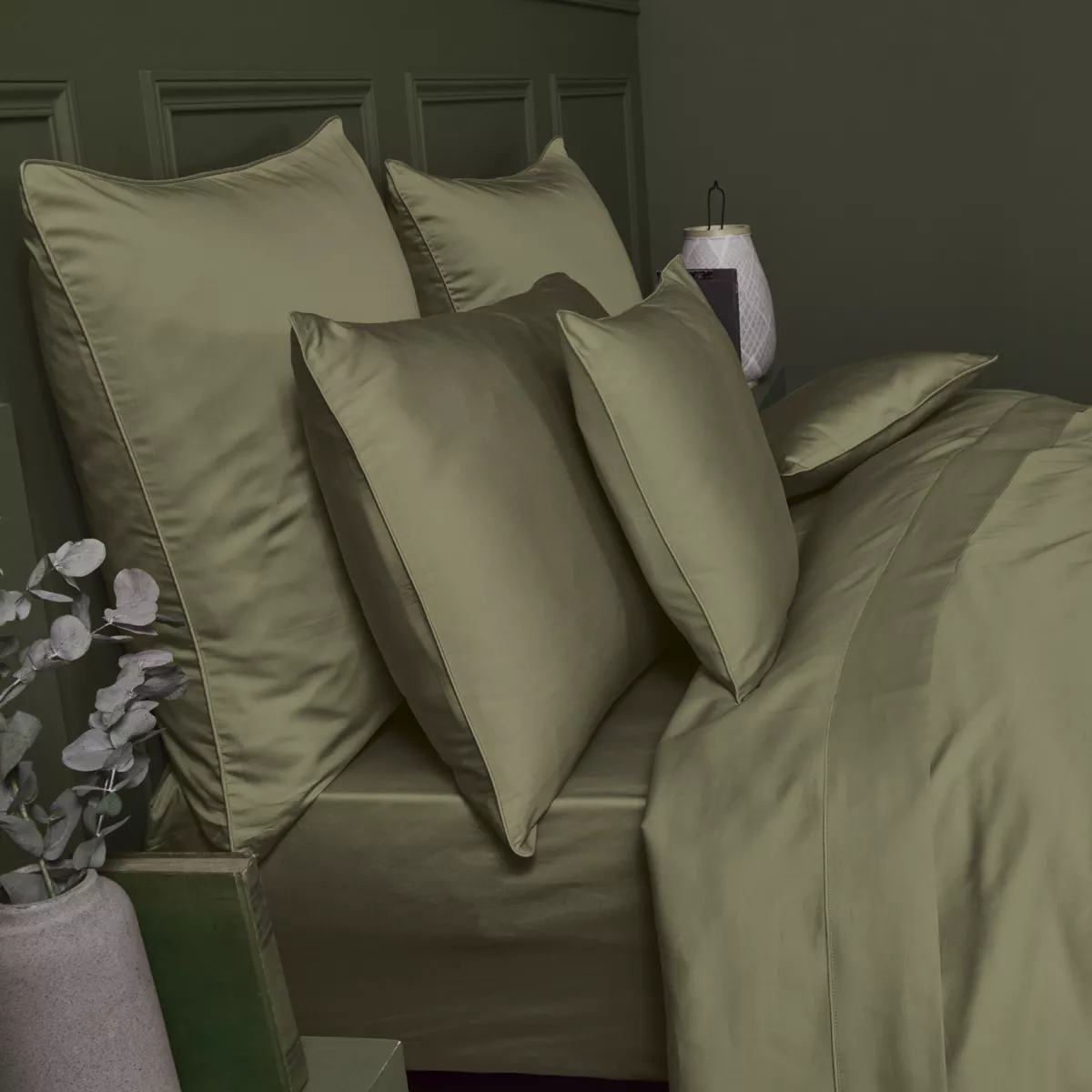 Garnier Thiebaut Lot De 2 Taies Satin De Coton 120 Fils/cm² Coloris Brun Mordore Ava Uni Mordore