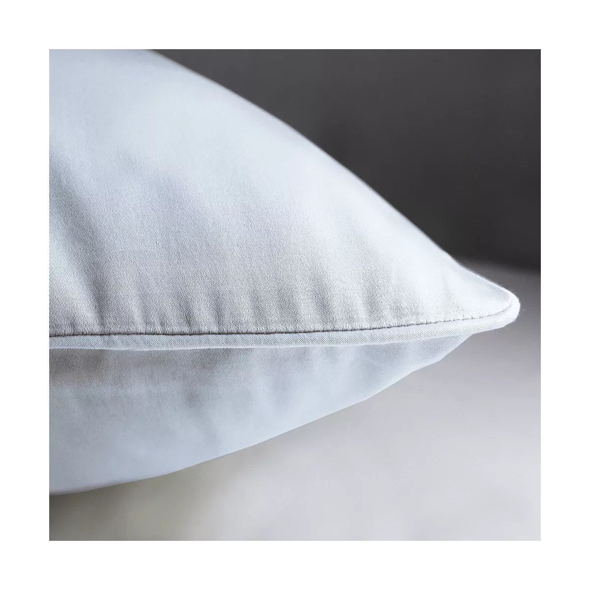 Garnier Thiebaut Lot De 2 Taies Satin De Coton 120 Fils/cm² Coloris Gris Glacier Ava Uni Glacier