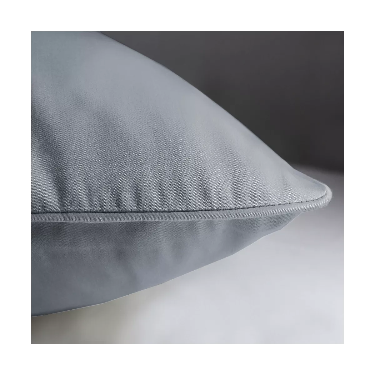 Garnier Thiebaut Lot De 2 Taies Satin De Coton 120 Fils/cm² Coloris Gris Souris Ava Uni Souris