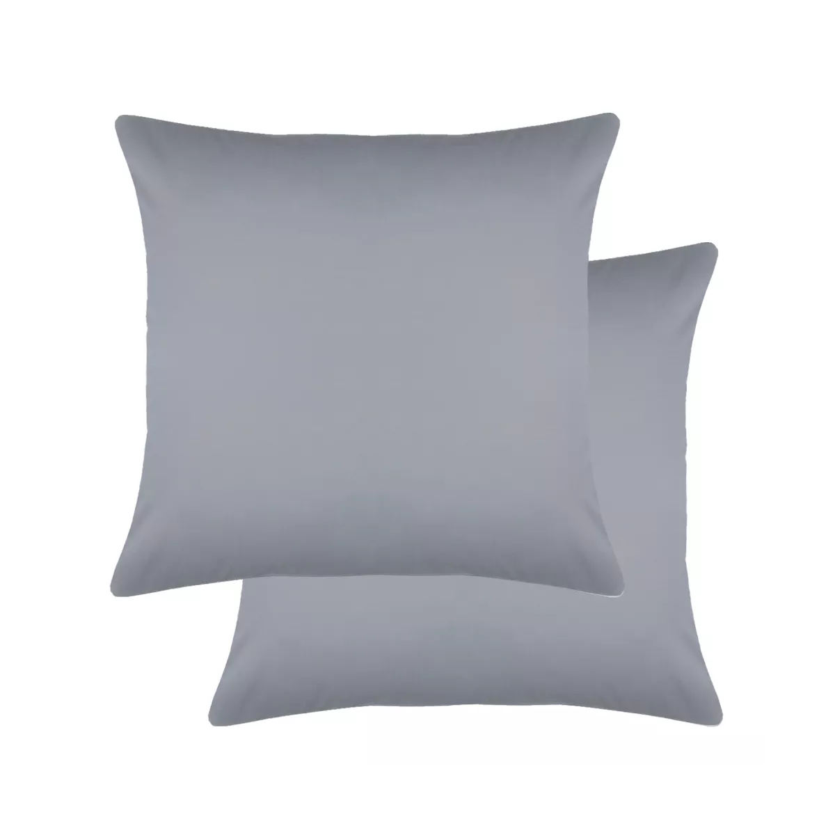 garnier thiebaut Lot de 2 taies satin de coton 120 fils/cm² coloris gris souris Ava uni souris