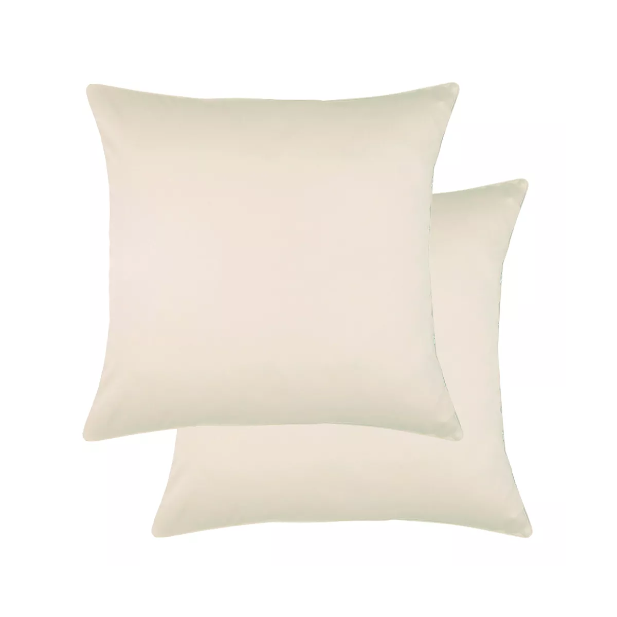 garnier thiebaut Lot de 2 taies satin de coton 120 fils/cm² coloris ivoire angora Ava uni angora