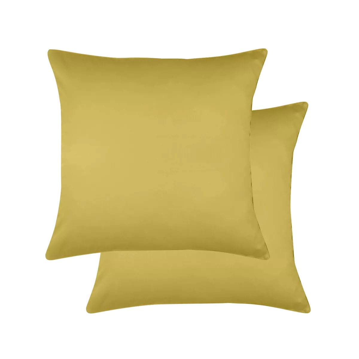 garnier thiebaut Lot de 2 taies satin de coton 120 fils/cm² coloris or curry Ava uni curry