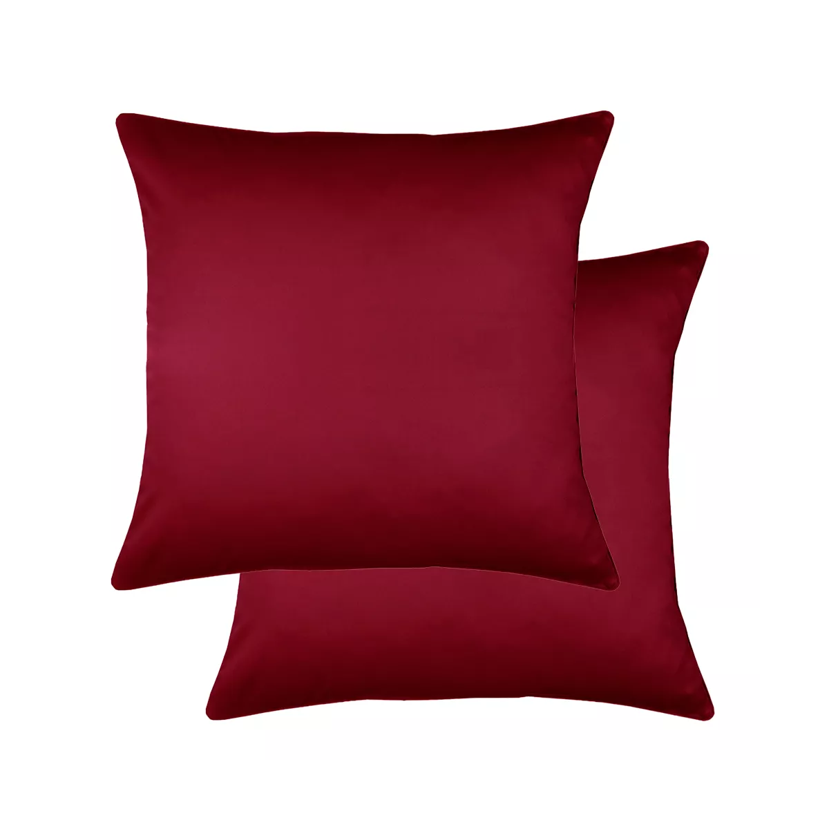 garnier thiebaut Lot de 2 taies satin de coton 120 fils/cm² coloris rouge dahlia Ava uni dahlia