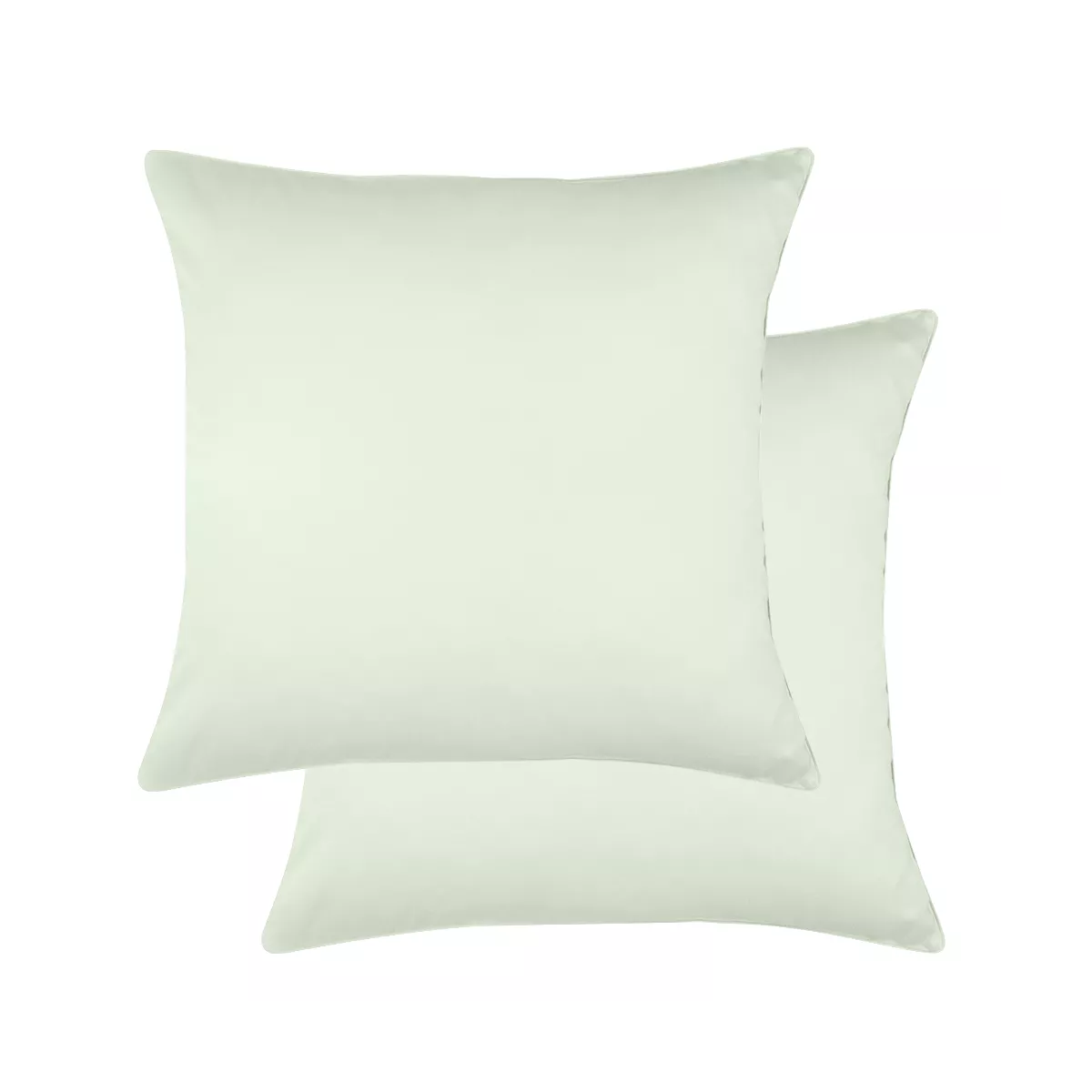 garnier thiebaut Lot de 2 taies satin de coton 120 fils/cm² coloris vert vert d'eau Ava uni vert d'eau