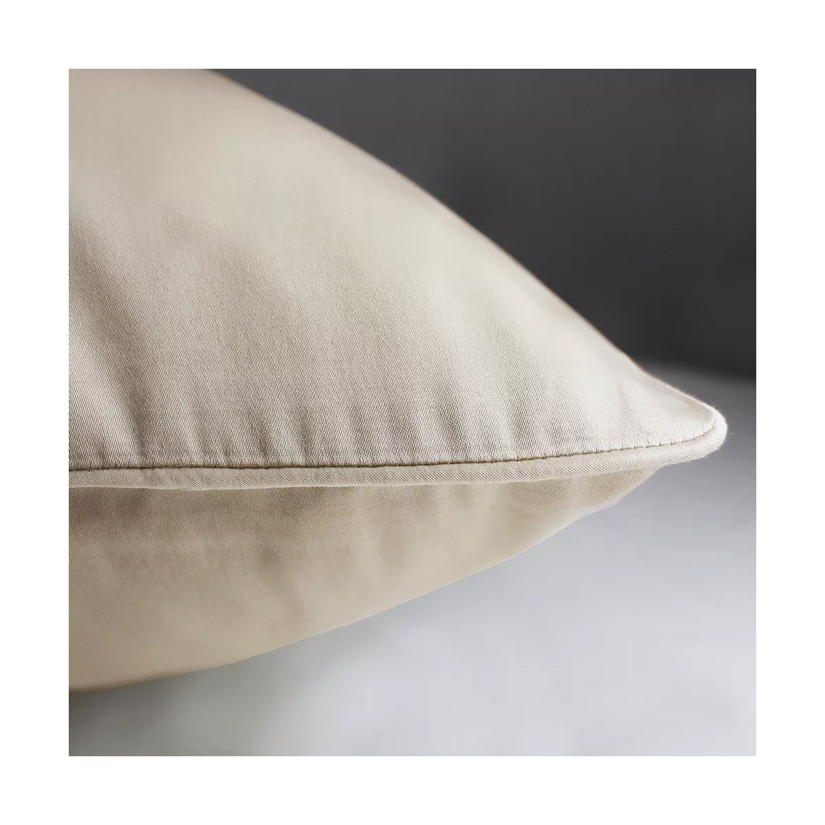 Garnier Thiebaut Lot De 2 Taies Satin De Coton 120 Fils/cm² Coloris Beige Lin Ava Uni Lin