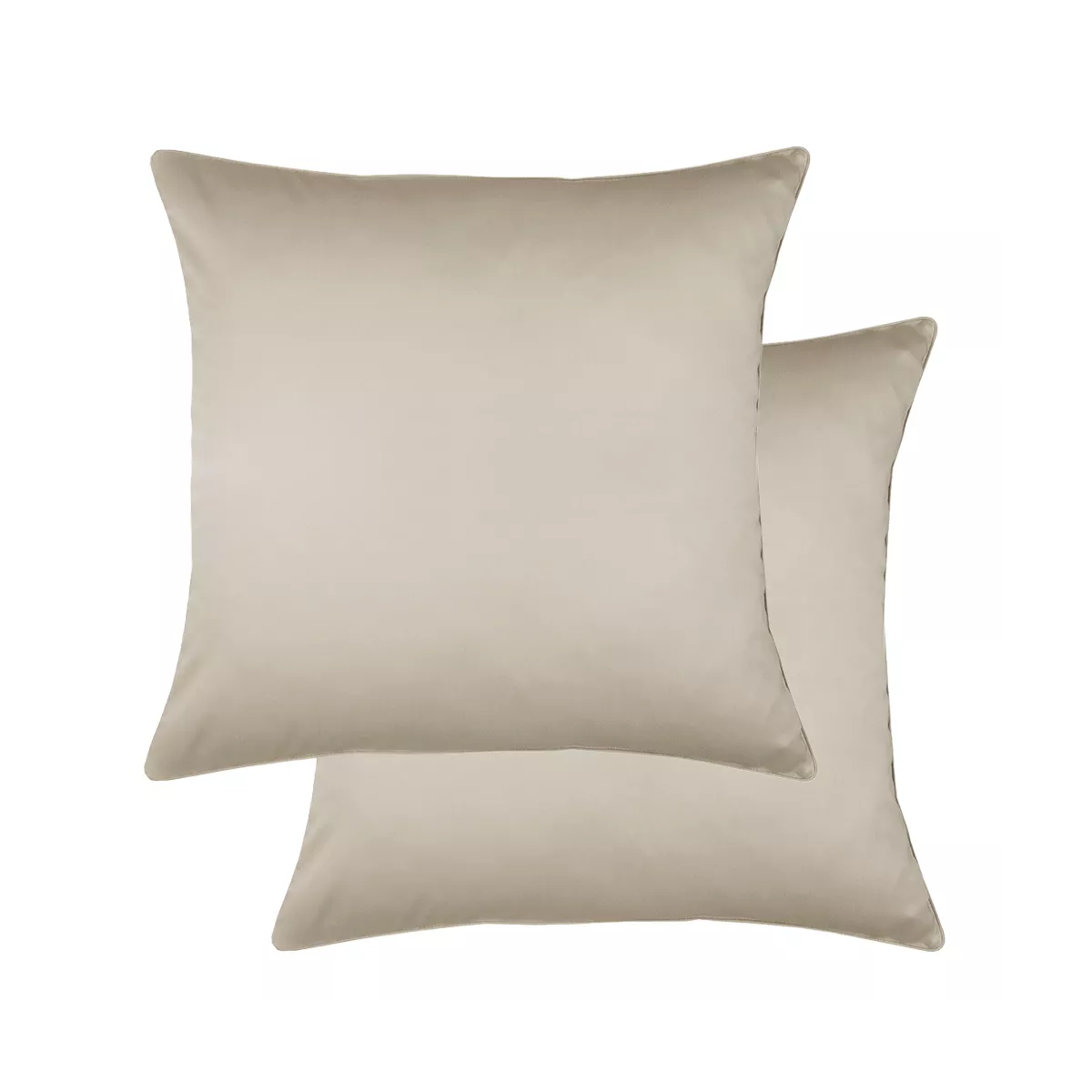 garnier thiebaut Lot de 2 taies satin de coton 120 fils/cm² coloris beige lin Ava uni lin