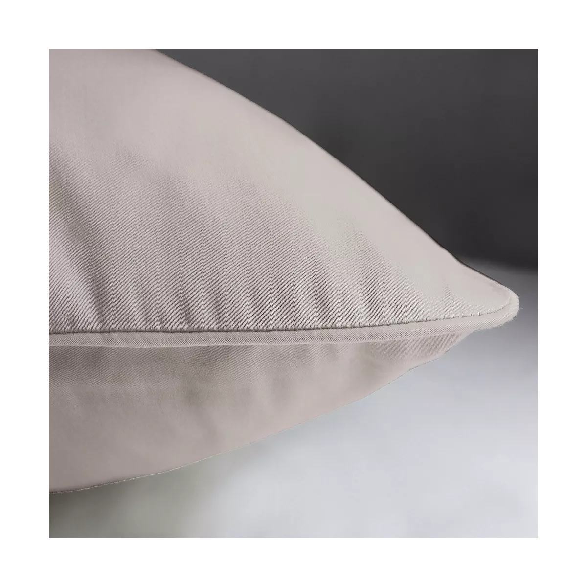 Garnier Thiebaut Lot De 2 Taies Satin De Coton 120 Fils/cm² Coloris Beige Taupe Ava Uni Taupe