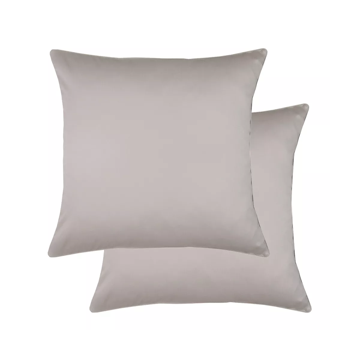 garnier thiebaut Lot de 2 taies satin de coton 120 fils/cm² coloris beige taupe Ava uni taupe