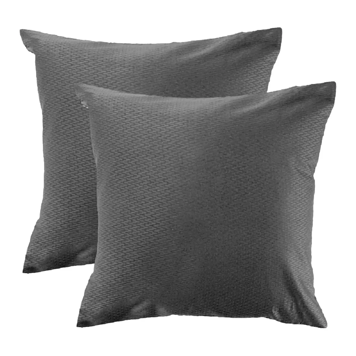 garnier thiebaut Lot de 2 taies satin de coton coloris anthracite metal Vibrato metal