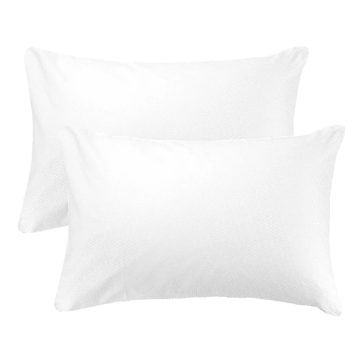 Garnier Thiebaut Lot De 2 Taies Satin De Coton Coloris Blanc Blanc Vibrato Blanc