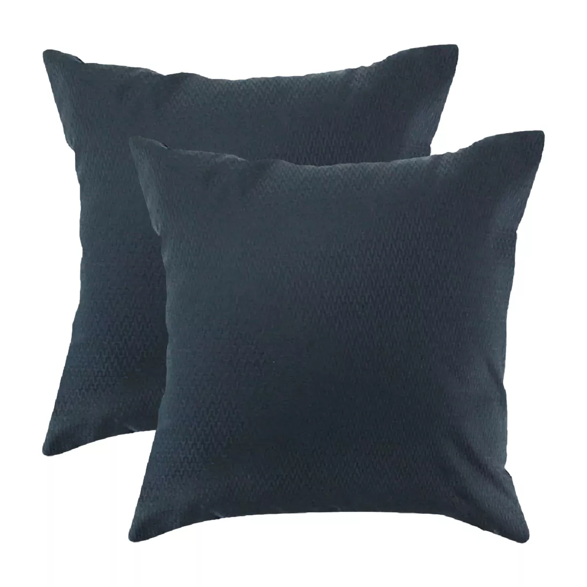 garnier thiebaut Lot de 2 taies satin de coton coloris bleu bleu nuit Vibrato bleu nuit