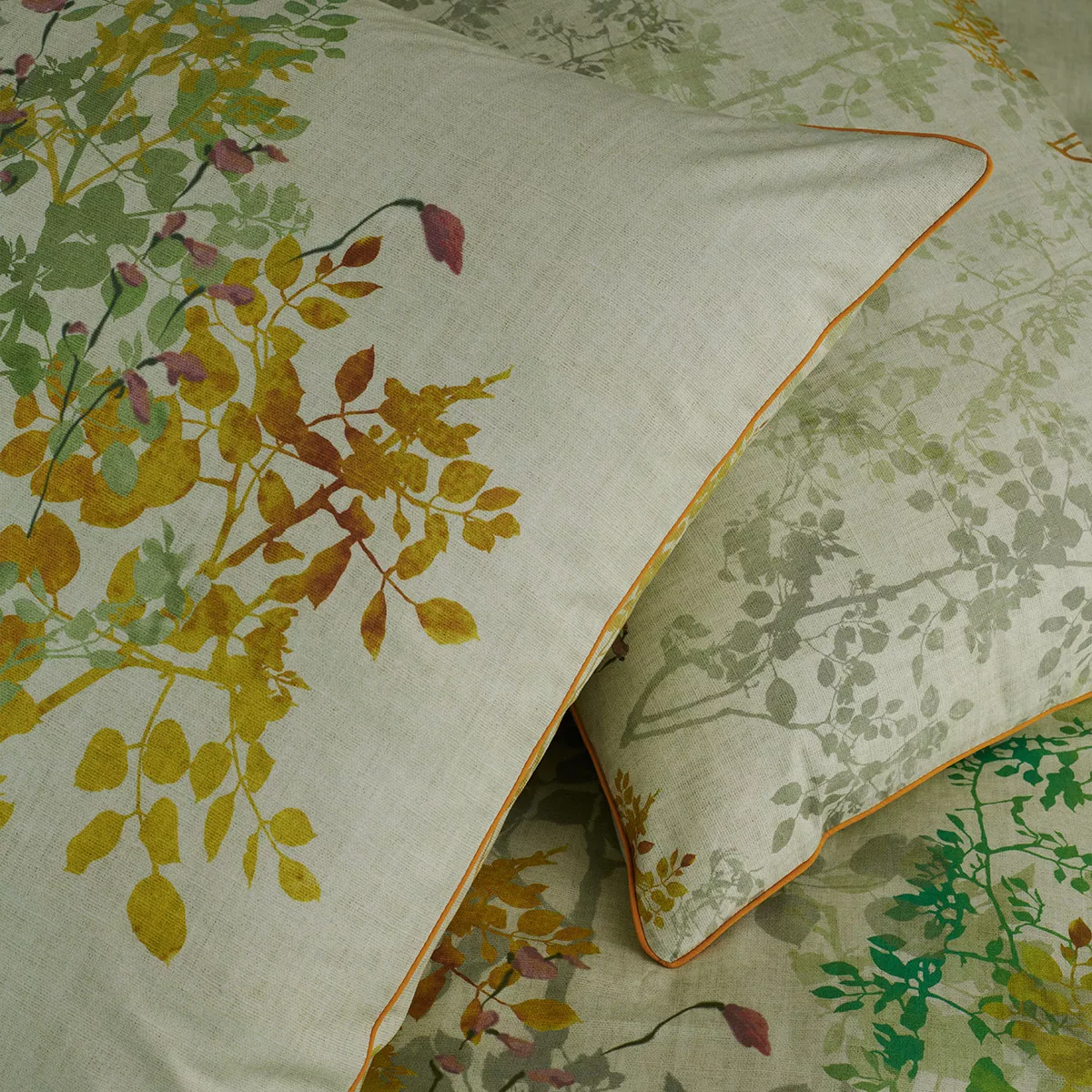 Garnier Thiebaut Lot H.couette +taies Percale De Coton 80 Fils/cm² Coloris Multicolore Flamboyant Lumieres D'automne Flamboyant