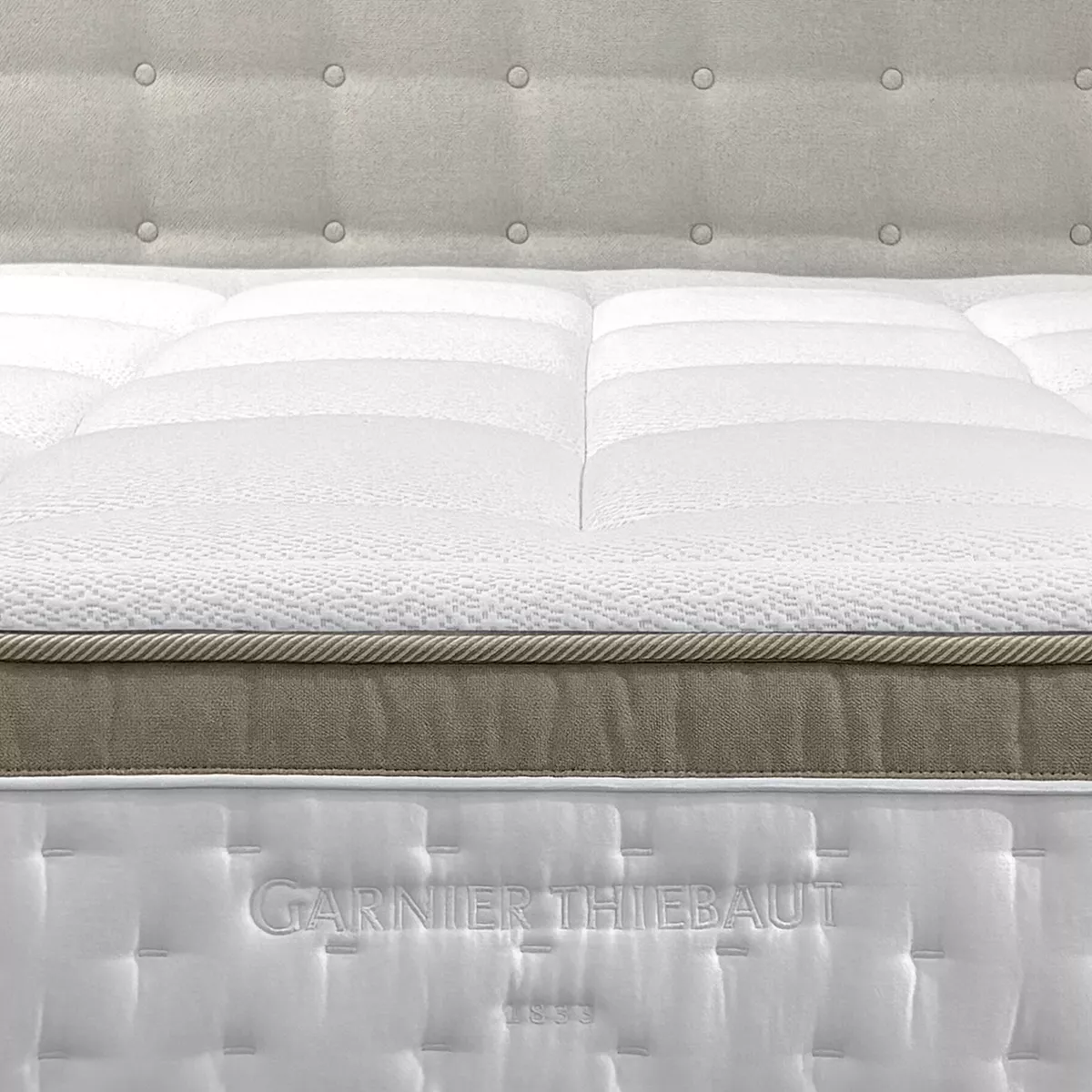 Garnier Thiebaut Matelas H30 Hybride Ressorts/visco Coloris Blanc Creme Morphee Creme