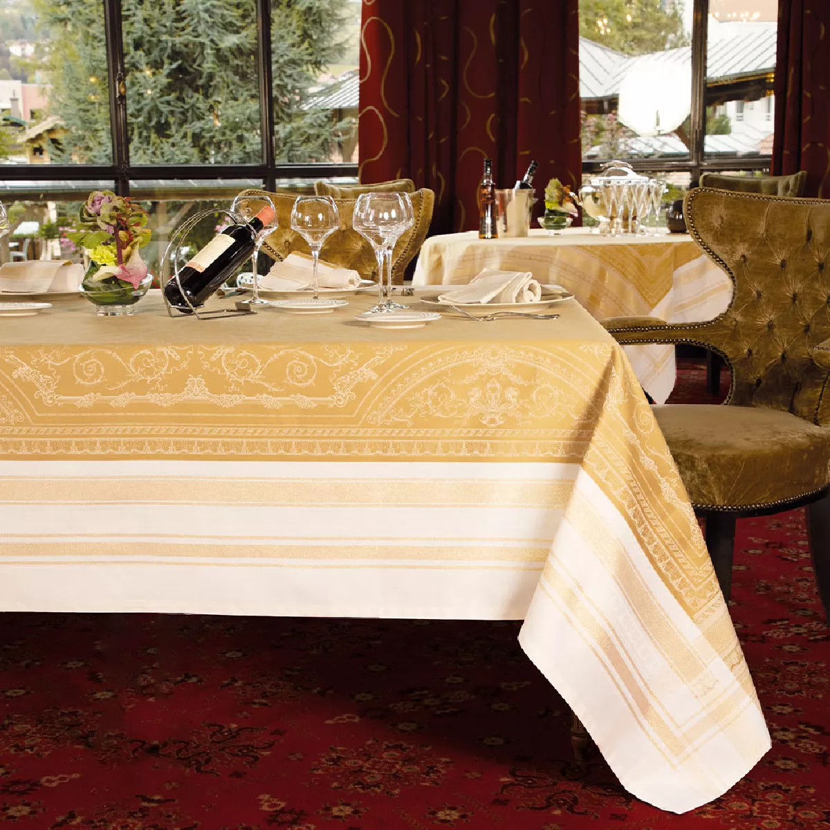 Garnier Thiebaut Nappe Anti Tache Coton & Autres Fibres Or Reflets D Or Galerie Royale Reflets D Or