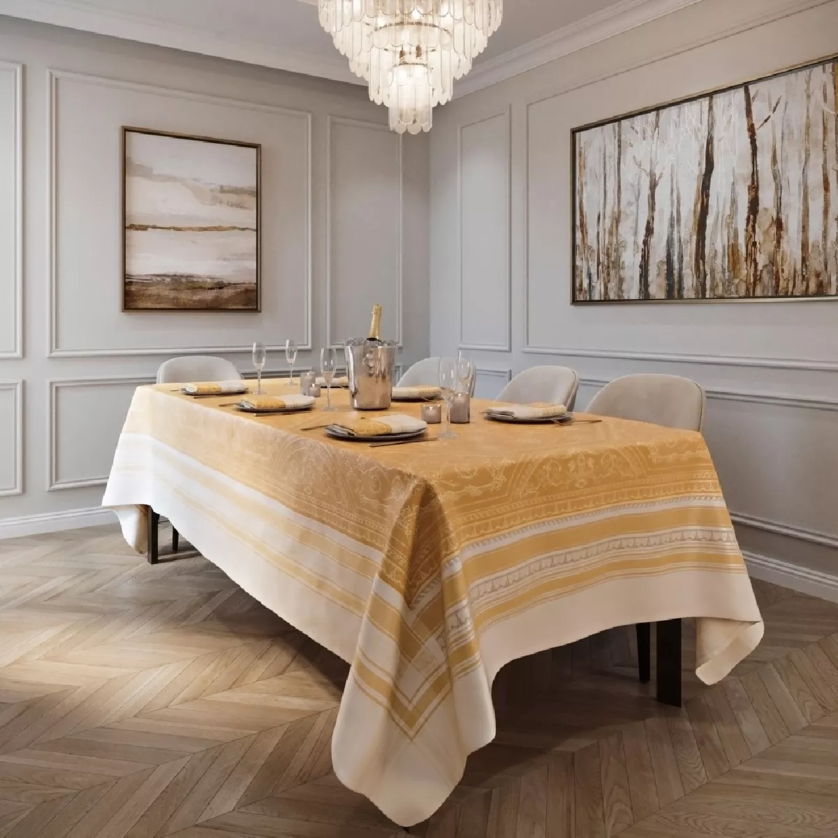 garnier thiebaut Nappe anti tache coton & autres fibres or reflets d or Galerie royale reflets d or