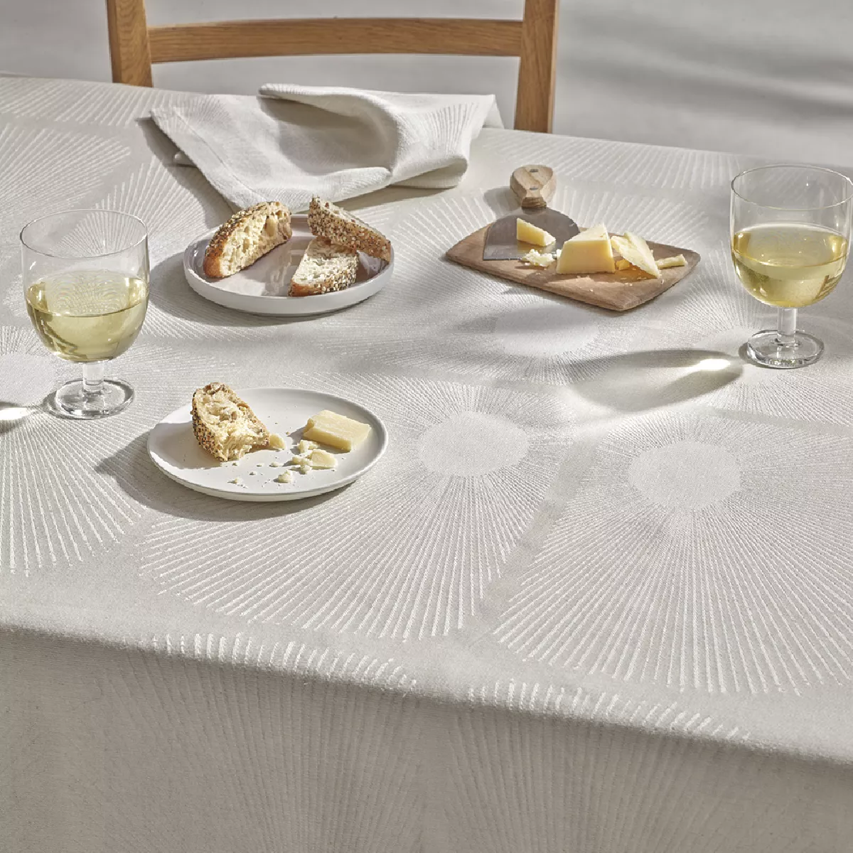 garnier thiebaut Nappe anti tache métis lin & coton gris nuage Mille soleils nuage