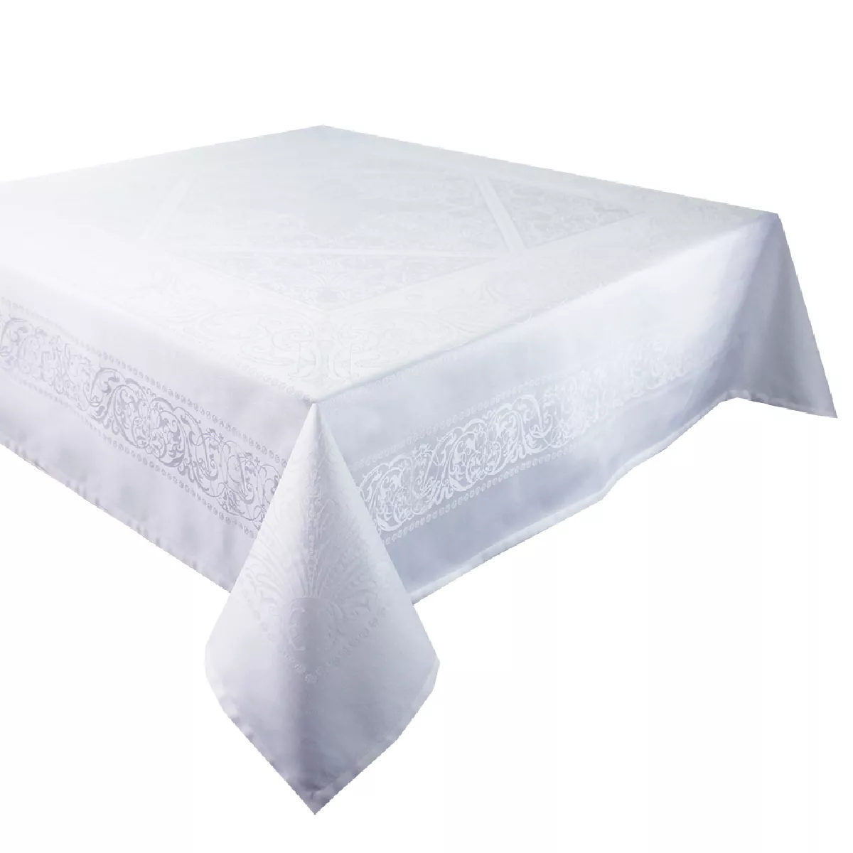 Garnier Thiebaut Nappe Anti Tache Pur Coton Bio Blanc Neige Alexandrine Neige