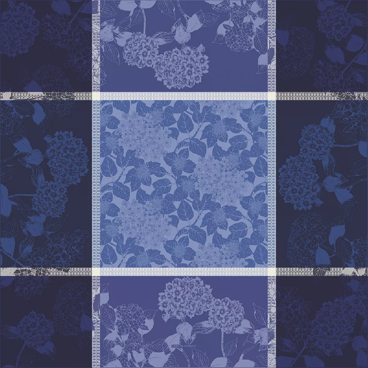 Garnier Thiebaut Nappe Anti Tache Pur Coton Bio Bleu Bleu Hortensias Bleu
